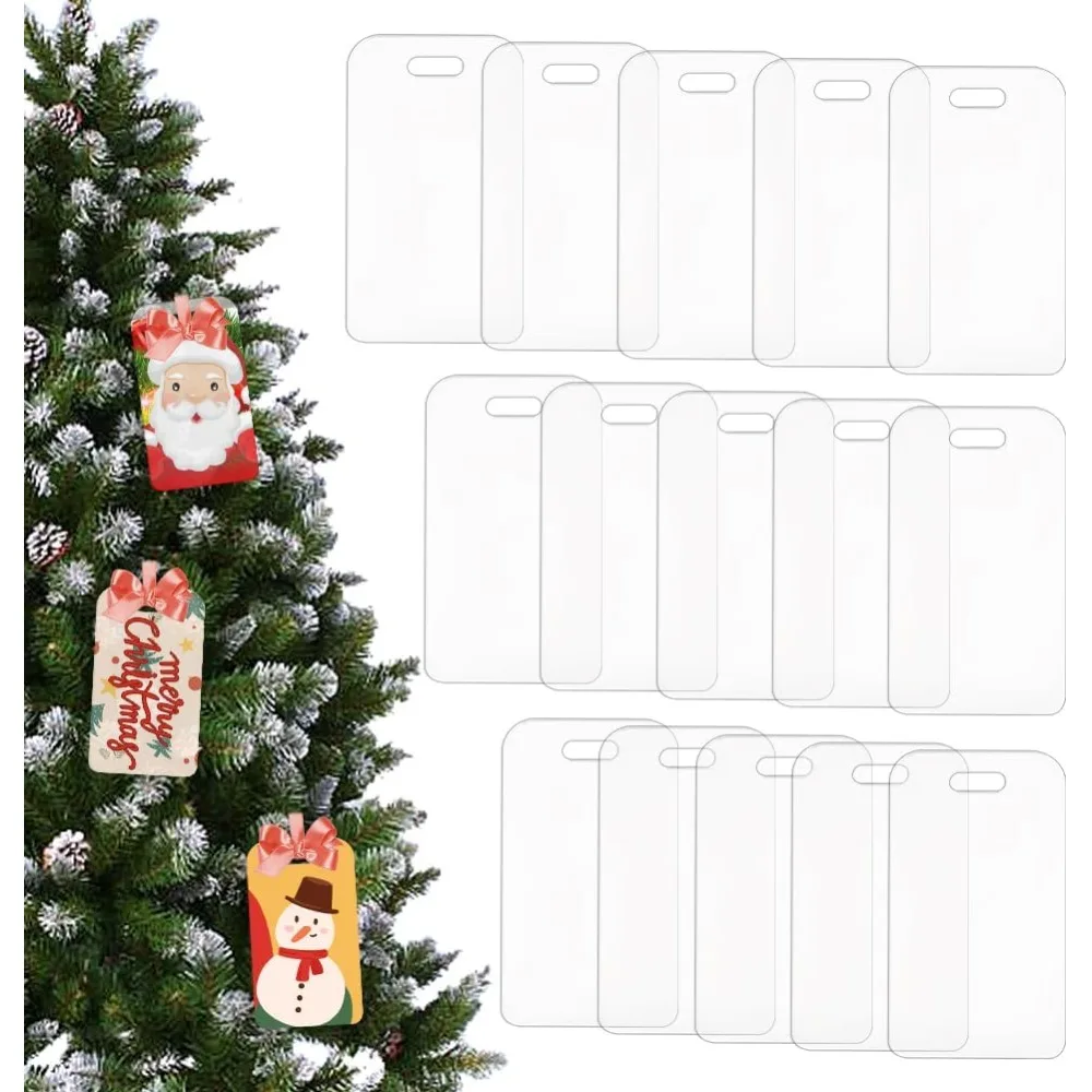 15Pcs Acrylic Laser Cut Reserved Tags Christmas Ornaments Gift Tag Acrylic Reserve Seating Tag Wedding Place Cards DIY Blanks