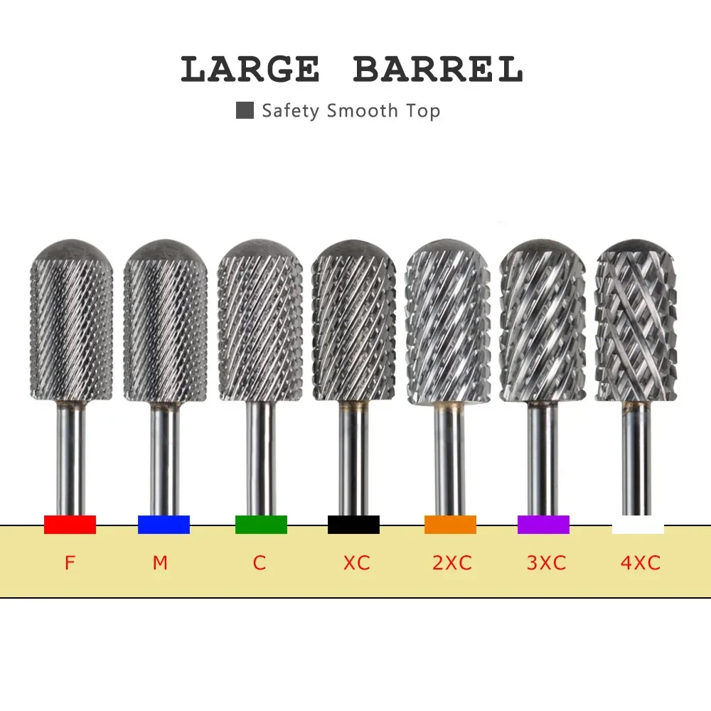6.6mmスムーストップ大型バレルネイルドリルビット安全カーバイドビットフライスカッターマニキュア用ジェル除去アクセサリー