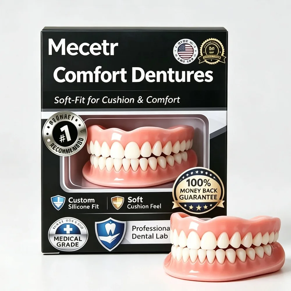 Full Upper Lower Mouth Fake Teeth Set For Temporary Smile Veneers Comfortable Adjustable Dentures Teeth Set For Elderly