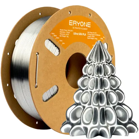 ERYONE 1KG Ultra-Silk PLA 3D Yazıcı Filamenti 1.75mm, İpek Parlaklığı, Parlak Pürüzsüz Yüzey Canlı Renk 1kg Makara