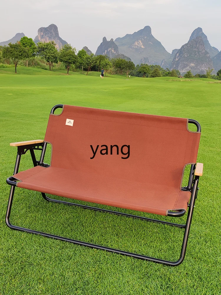 Yhl Folding Chair a Double Chair Double Stool Camping Picnic Two People Casual and Portable Chair Stool Beach