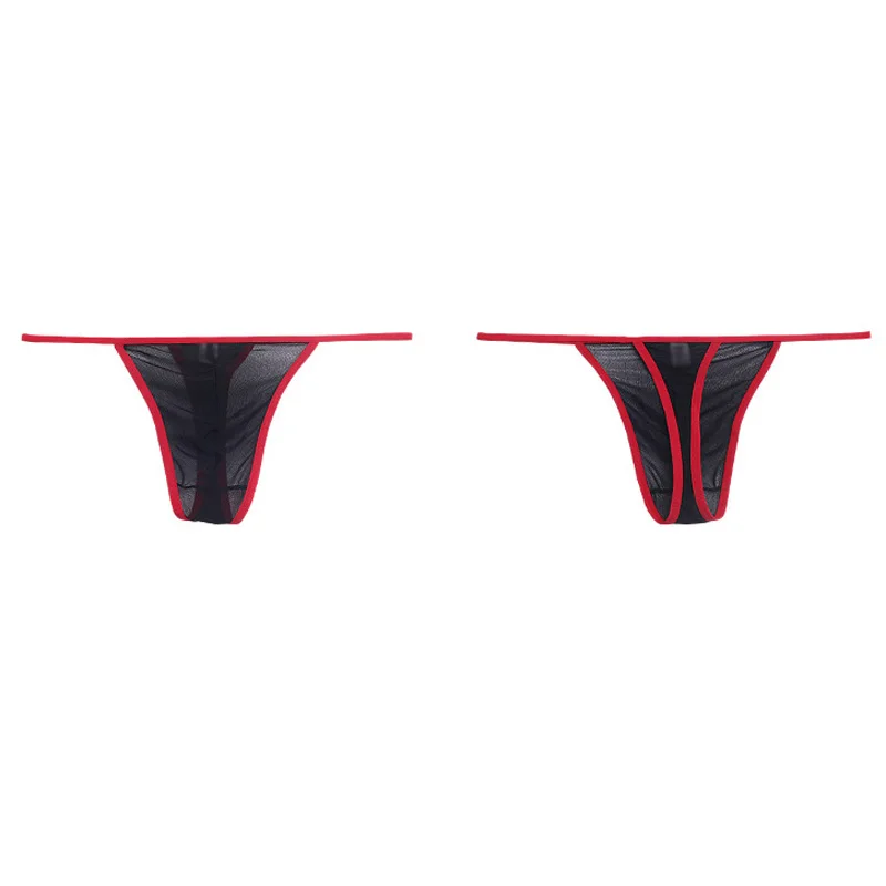 

Thong Underpants Black/White Men's Appeal Backless Briefs Knickers Underwear Tulle Netting Transparent Comfortable