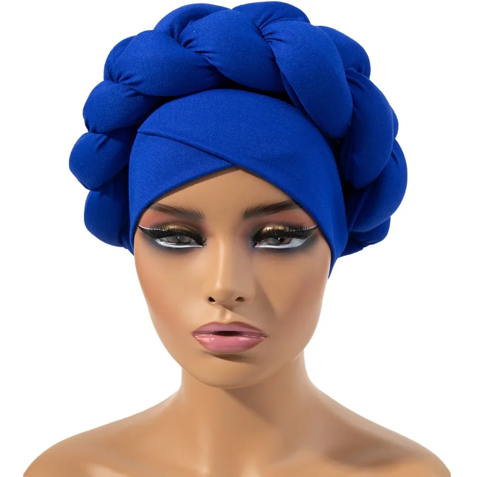 Foulard annodato in morbida seta di latte con turbante bohémien alla moda, fascia in spugna elastica per donna, accessorio per capelli alla moda