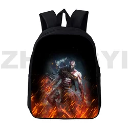 Waterproof Canvas God of War 3D Backpack for College Students Kratos Bookbag 12/16 Inch Travel Leisure Urban Back Pack Schoolbag