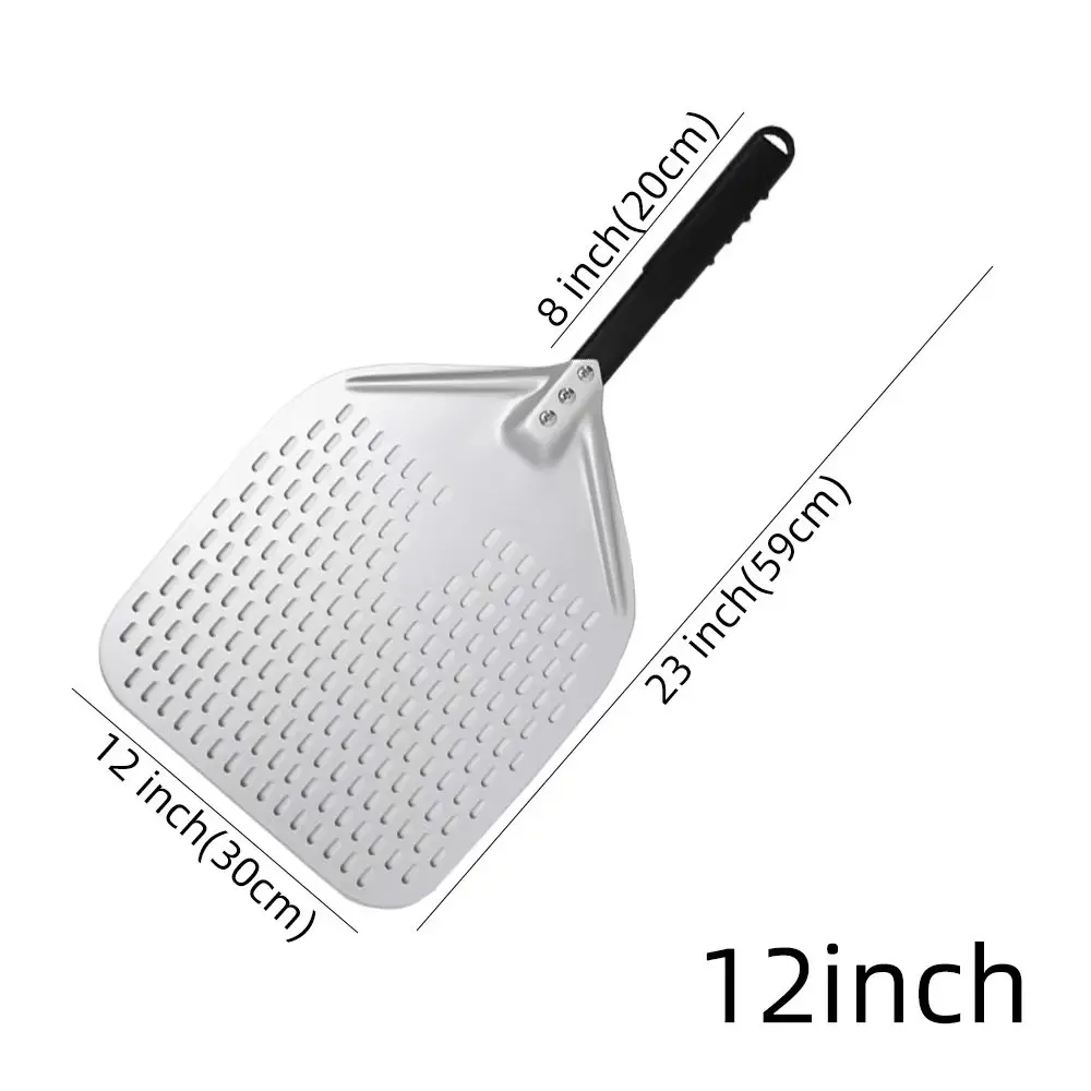 HEXINGYUAN 10 12 13 14 zoll Große Pizza Perforierte Schaufel Paddle Kurze/Lange Griff für Ofen Drehen Schälen Küche Utensilien pizza Backen Werkzeuge 6