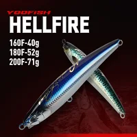 YOOFISH GT-señuelos de pesca de mar con lápiz flotante, 160mm, 180mm, 200mm, 40g, 52g, 71g, acción Z, cebo duro Artificial, Wobbler, señuelo de agua salada