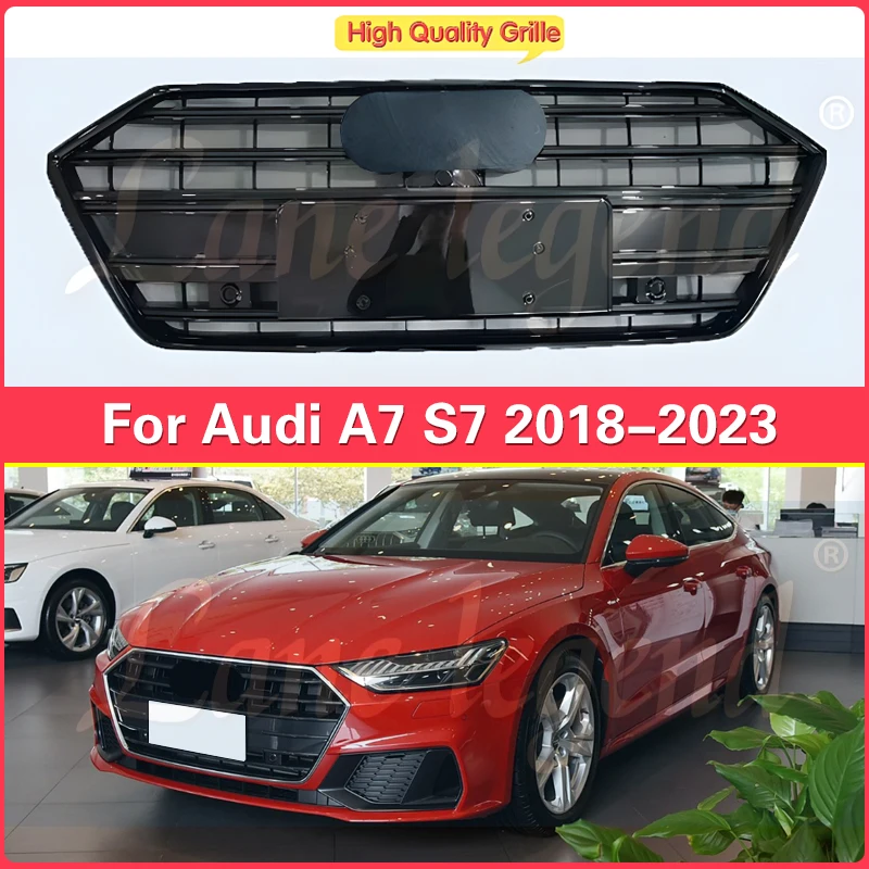 ABS Racing Grills Perfect Match Front Hood Bumper Grille Racing Grill For Audi A7 C8 S7 2018-2023 Grille Ventilation Net