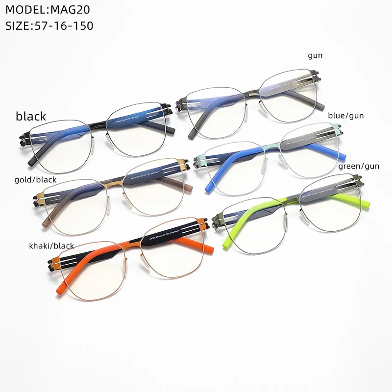 ألمانيا نظارات بتصميم كلاسيكي إطارات النظارات الرجال النساء AMG20 النظارات القراءة البيولوجية الصلب 2025 إطار نظارات النظارات