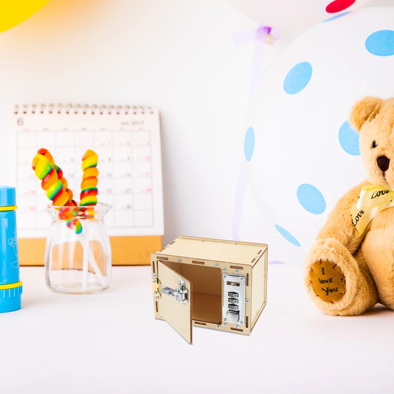 1 Satz 1 Satz Passwortbox Diy Puzzle für Kinder Pädagogische Passwortbox Diy Material Spiel Hand-On Fähigkeit Lockbox Herstellungsmaterial