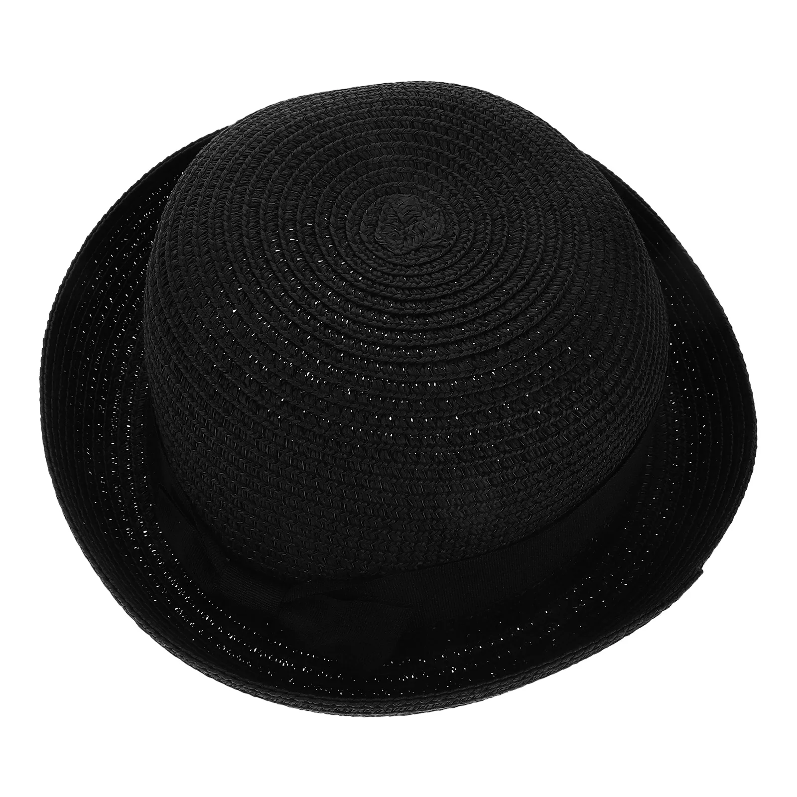

Dome Curly Beach Summer Wide Brim Foldable Sun Protection Blends Material Women Straw Bowler Hat Women