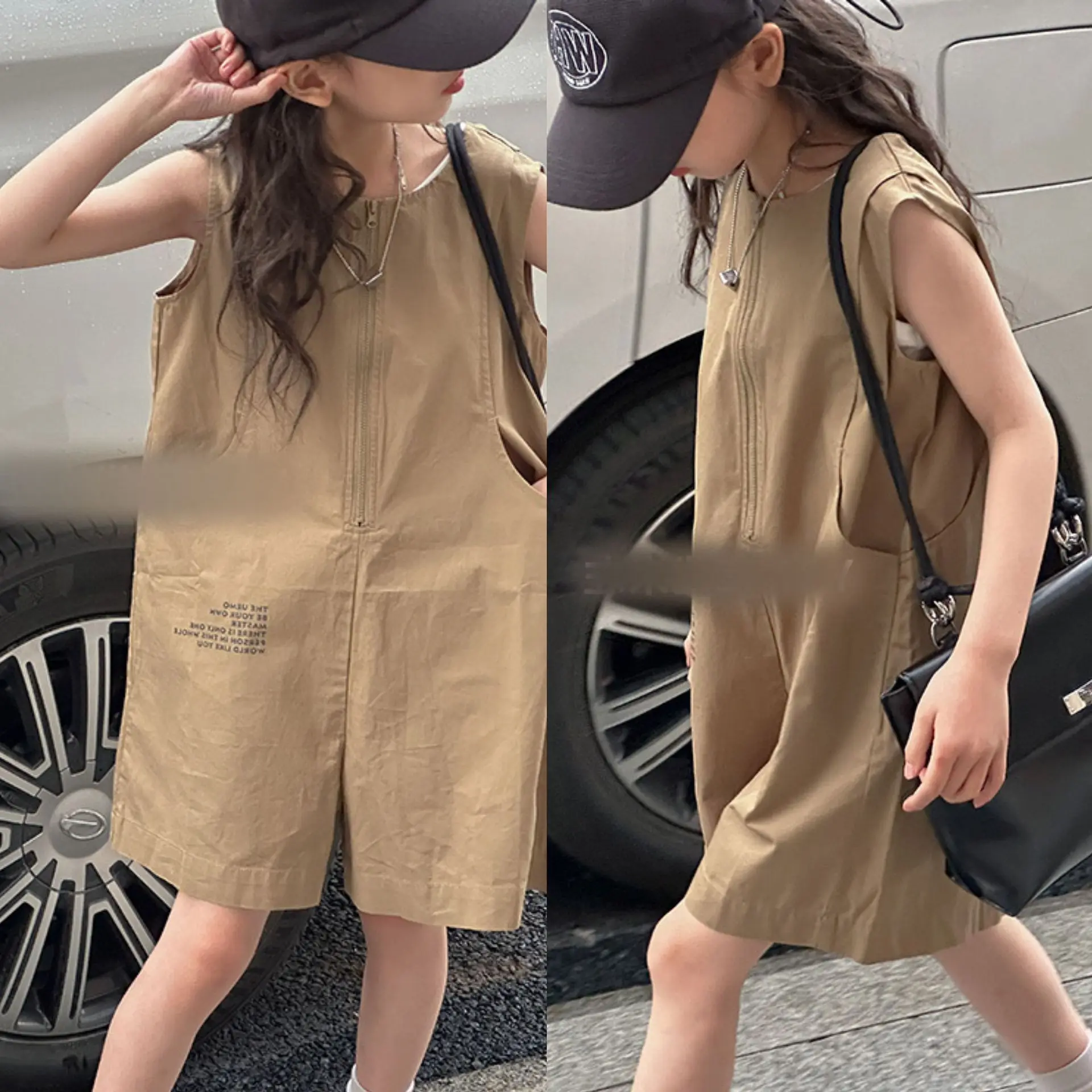 

3-7Y Girls Jumpsuit Spring New Korean Fashion Loose Jumpsuit Kids Bodysuit 1 Peice