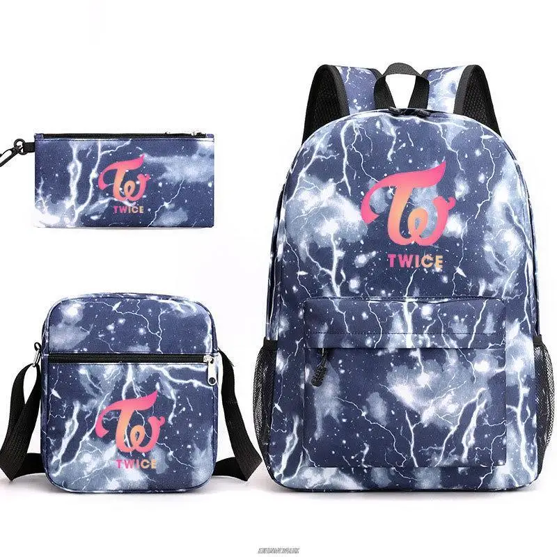 3pcs Twice Nayeon Children School Backpacks Cool Schoolbag Student Shoulder Bag for Boys Girls Pen Pencil Bags