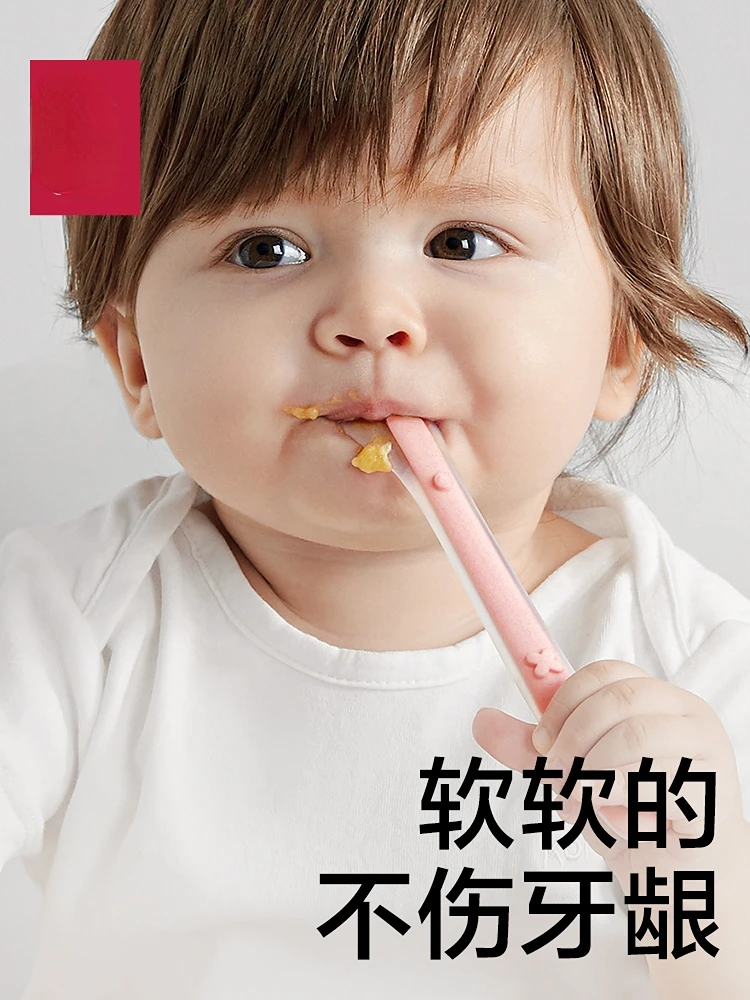 Baby Silicone Soft Spoon Newborn Baby Feeding Water Spoon Tableware Children Eating Solid Food Bowl Spoon