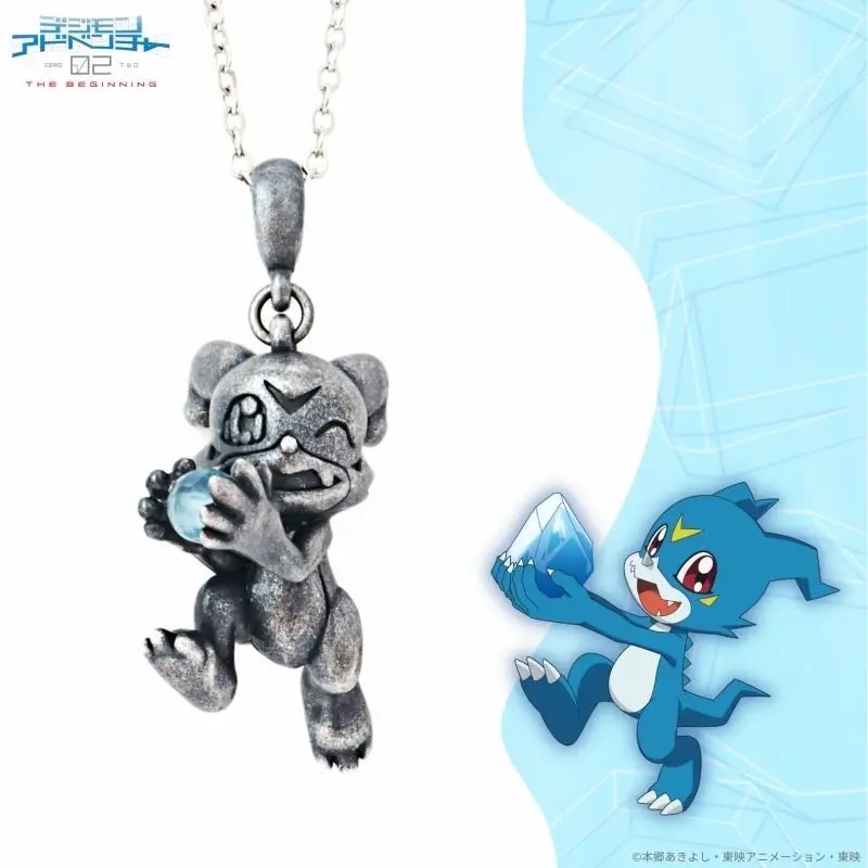 Digimon Adventure V-mon Necklace Cartoon Pendant Anime Action Figure Toys Hip Hop Jewelry Boy Girl Necklace Accessories Kid Gift