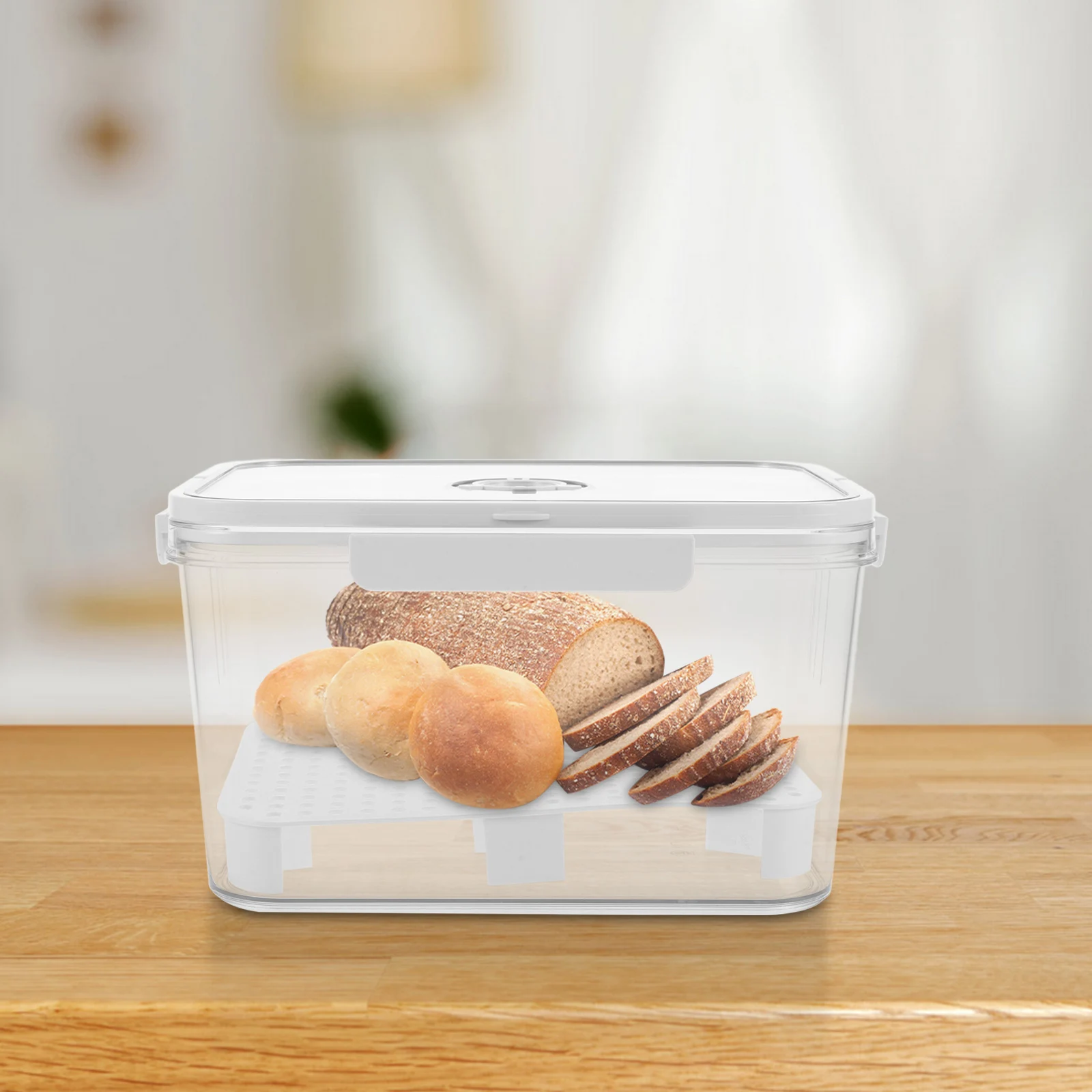 

Bread Box H Record Airtight Food Storage Bread Keeper Fruit Strainer Storage Container Pantry Fruit Strainer Container