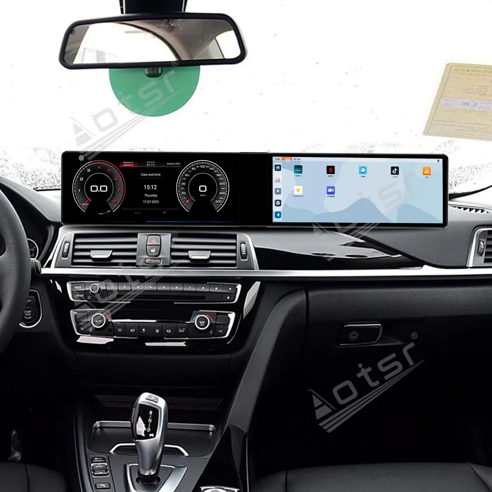 Premium Replacement Kit Dual 12.3 Inch HD Screen Android 13 DSP CarPlay GPS Car Accessories For BMW 3 4 Series 2013-2017 NBT EVO