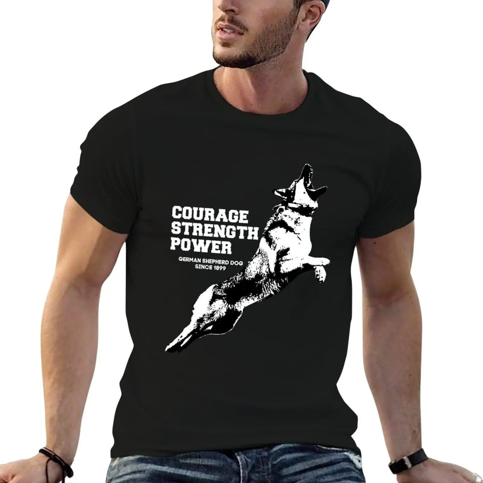 T-shirt léger German Shepherd Courage pour le travail