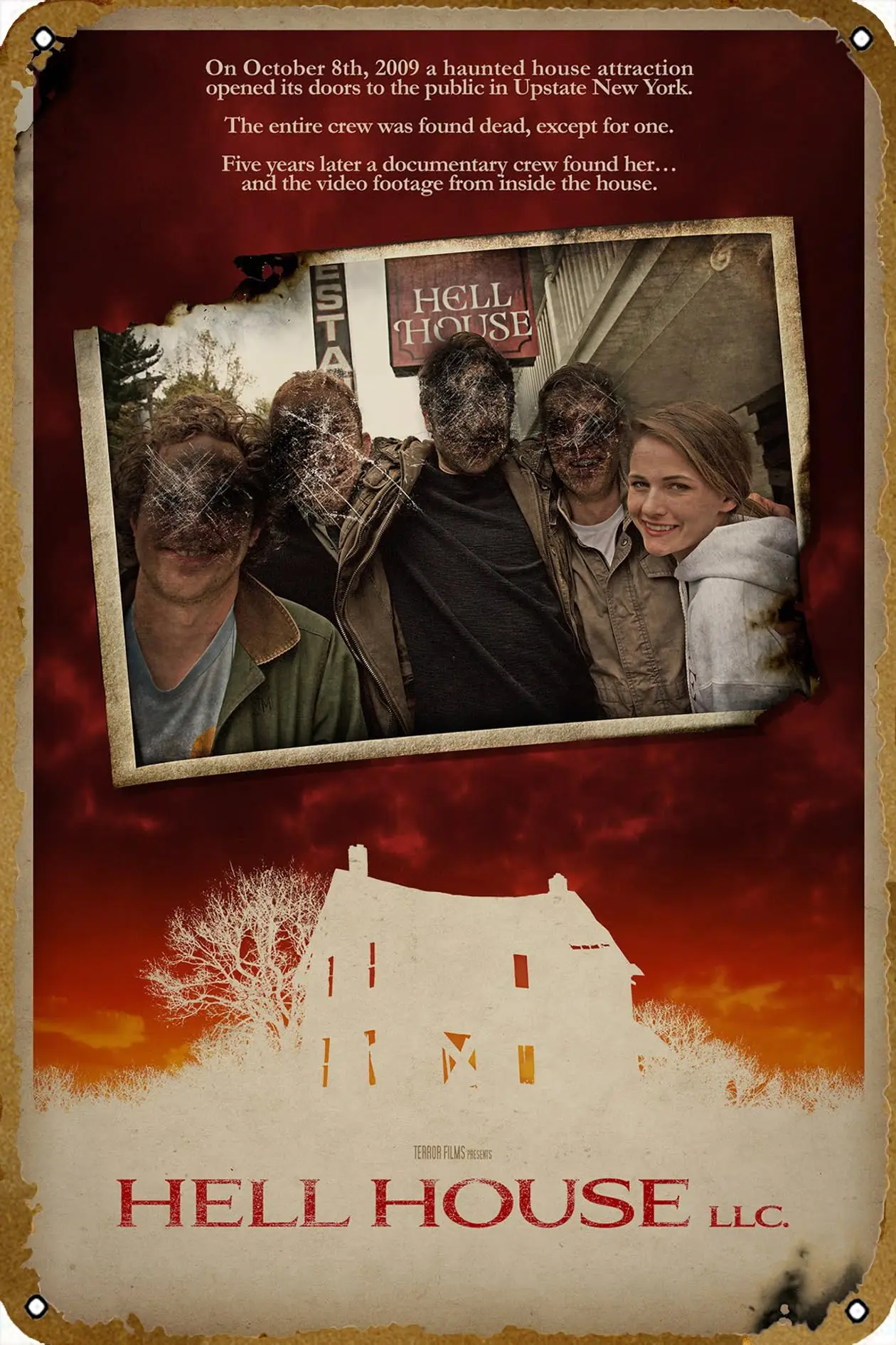 

Hell House LLC (2015) Vintage Tin Sign Retro Creepy Classic Film Metal Poster Sign Home Man Cave Theater Wall Decor 8x12 inches