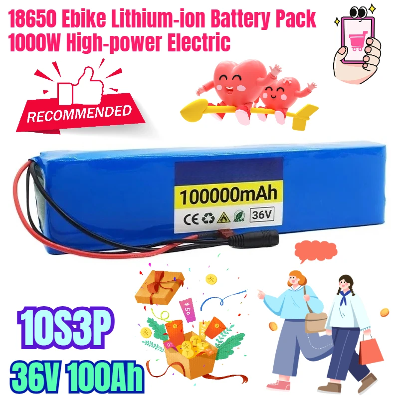 

10S3P 36V 100Ah 18650 Ebike Lithium-ion Battery Pack 1000W High-power Electric Battery