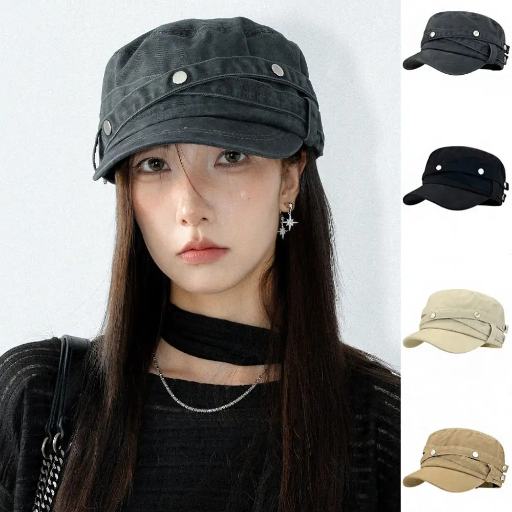 Fashion Cotton Rivet Peaked Cap Y2k Korean Style Equestrian Hat Spice Girls Fashion Retro Baseball Cap Travel