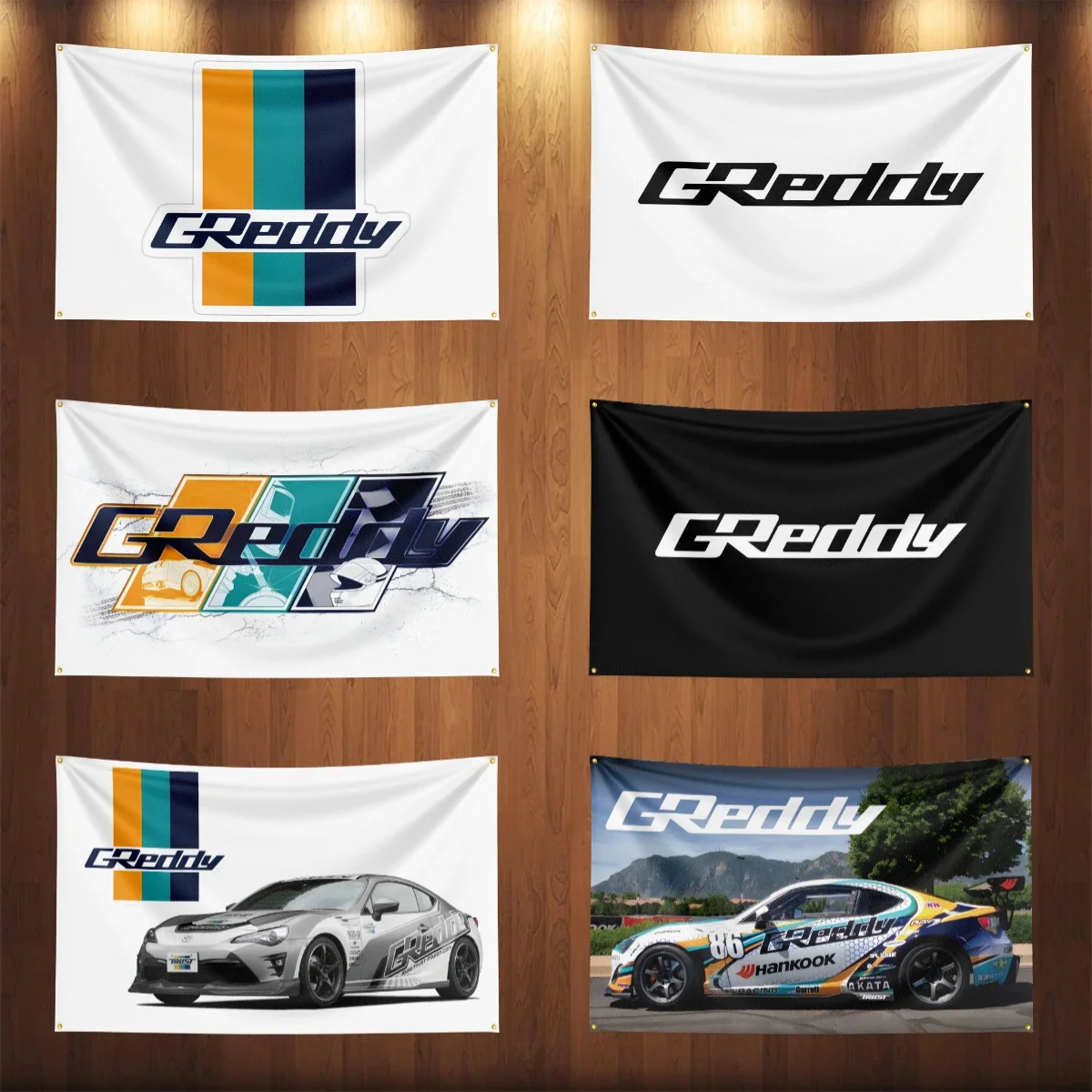 90x150CM Greddy Auto Parts Flag Polyester Printed Garage or Outdoor Decoration Tapestry Car Racing