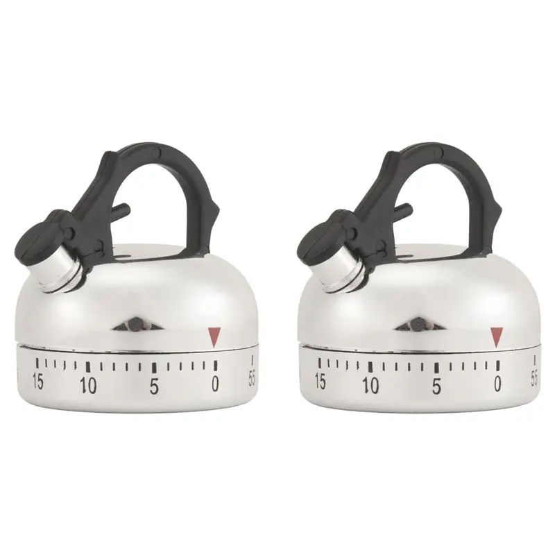AS94-2X 60 Minute Counting Teapot Shaped Kitchen Cooking Alarm Clock Timer Mechanical