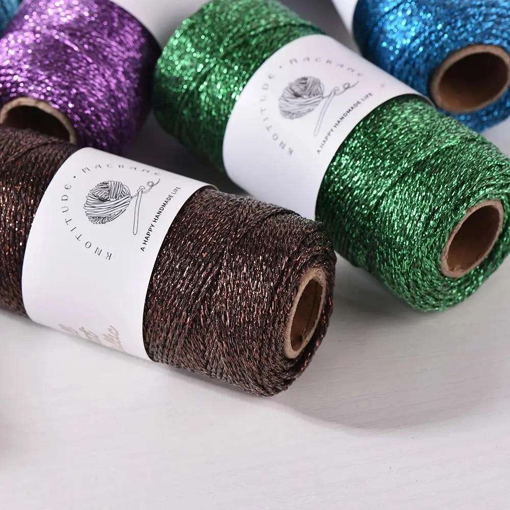 New 1mm Metallic Yarn Knitting Crochet 100M Hand-woven Wire Multicolor DIY Handmade Gift Wrapping Rope Sewing Accessories