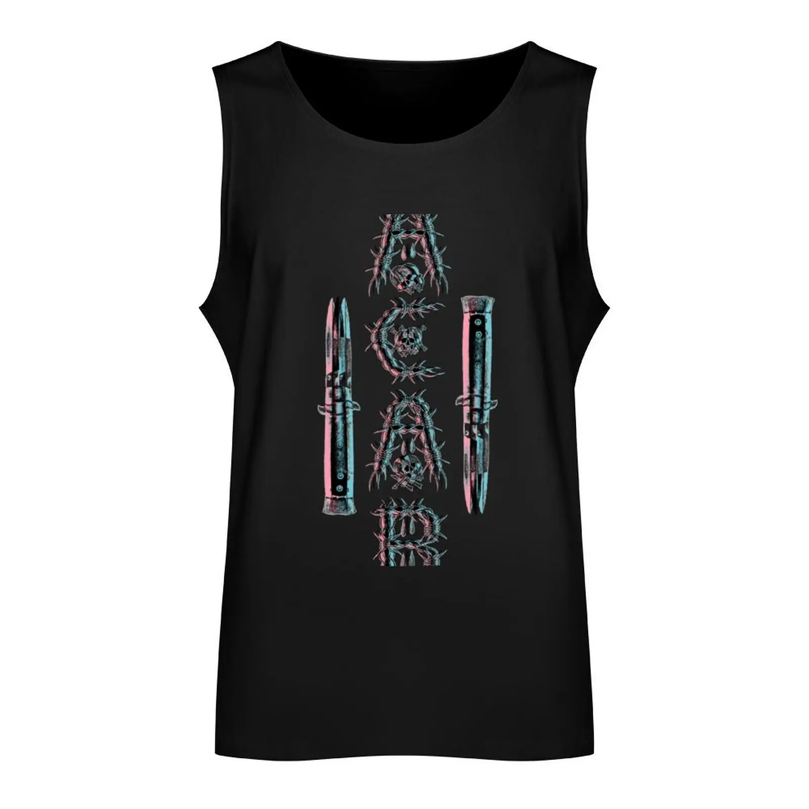 Glitched out Tank Top plain t-shirt anime t-shirts gym accessories men Men's summer vest