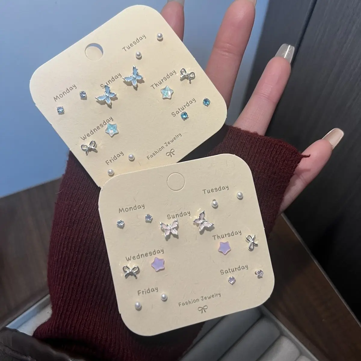 Stud Earrings Butterfly Small Elegant Minimalist Versatile  Hypoallergenic Silver Post Daily Office Party Spring Gift Women