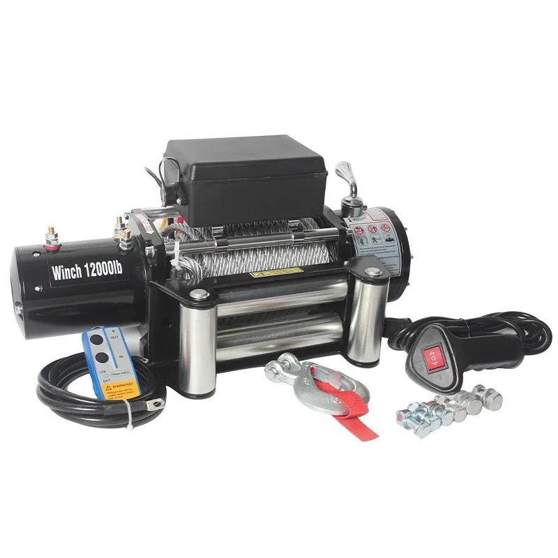 Vehicle self-rescue off-road winch 3000 pounds off-road vehicle winch, vehicle crane 24V electric winch