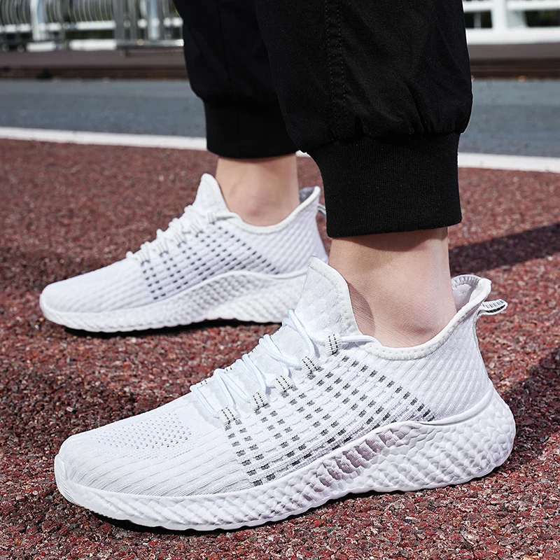 Männer plus Größe Sommer lässige Turnschuhe für männliche Laufschuhe leichte atmungsaktive bequeme haltbare Fitness-Jogging schuhe schwarz