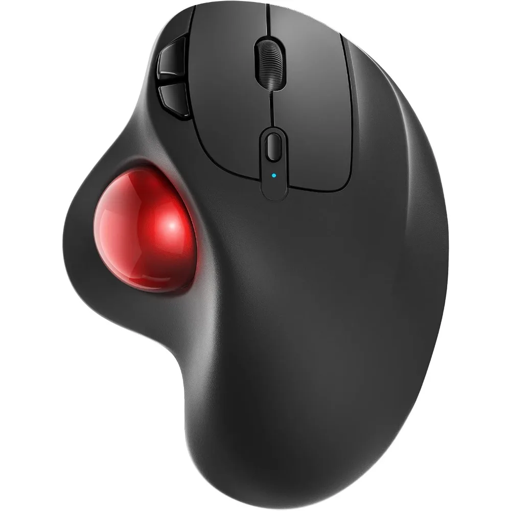 Wireless Trackball Mouse: Ergonomic Design, Rechargeable, 3-Device Connectivity, Compatible with Multiple Operating Systems