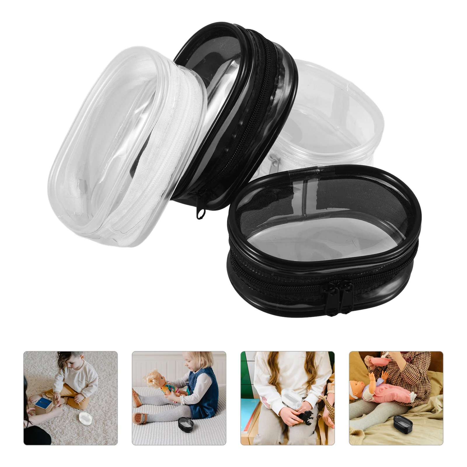 

4Pcs Clear Figure Display Bag Portable Mini Storage Pouches Carrying Case Travel Outdoor Use Multi Functional Small Lightweight