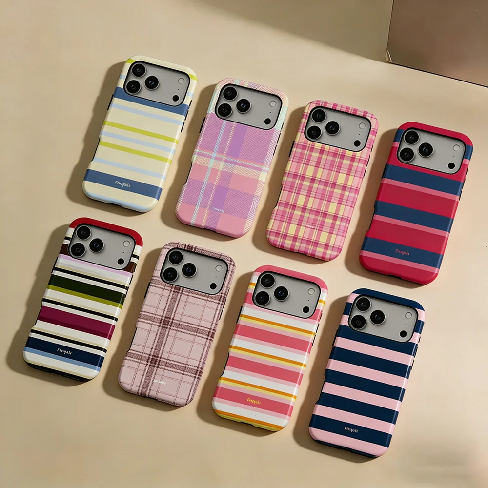 Fragola Coloful Stripes Phone Case for Samsung Galaxy S20 S23 S24 S25 S26 FE Plus Ultra Edge  5G Luxury Double-layer Back Cover
