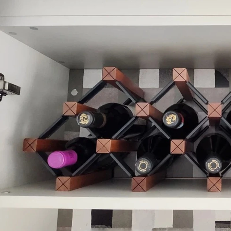 

Minimalist Solid Wood Wine Rack Large Capacity Sturdy Bottle Holder for Bar Home Angled Slanted Cellar Storage Shelf Organizer
