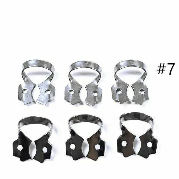 

6pieces Dental Endodontic Rubber Dam Sheets Clamps Punch Tools Anti-fatigue SS #7