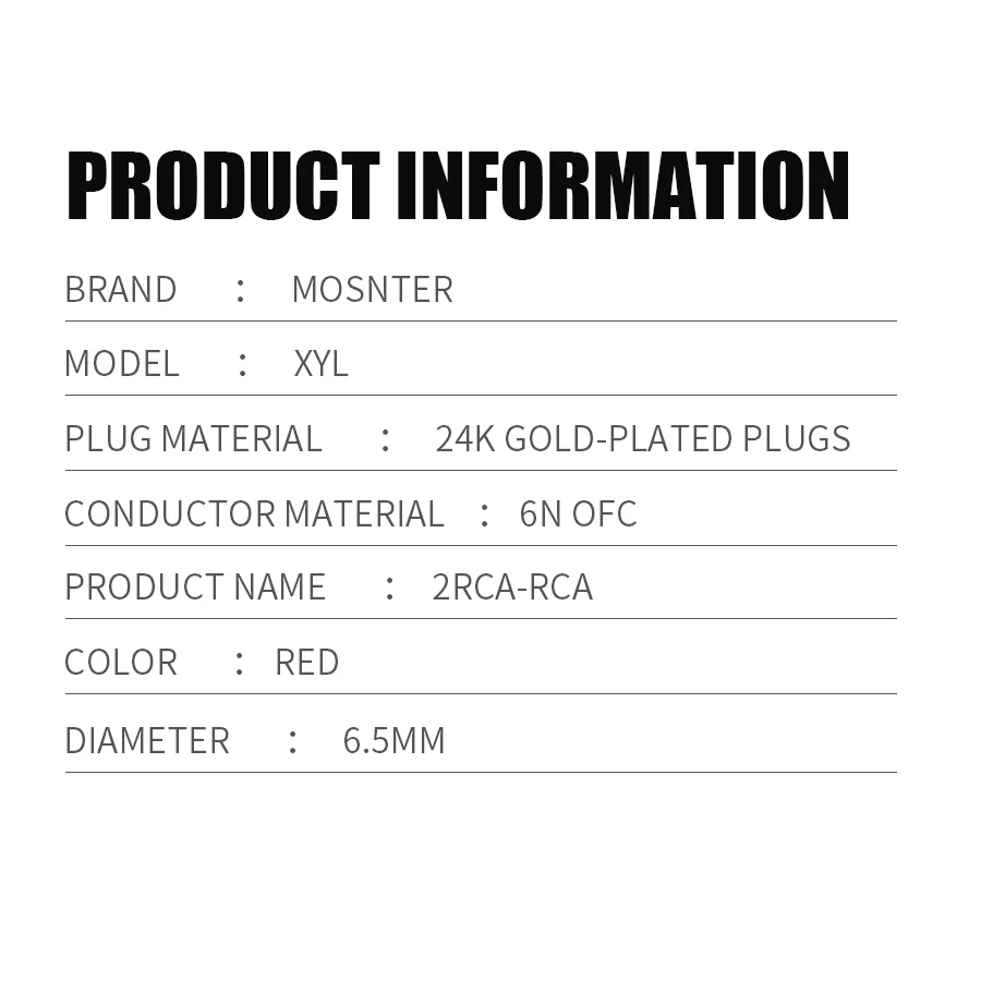 QINCROWN 1 Paar 2-RCA-zu-2-RCA Hi-Fi-Stereokabel, 6N OFC Stecker-zu-Stecker, vergoldete Stecker, für Verstärker, Fernseher, Auto-Audio. – Detail 7