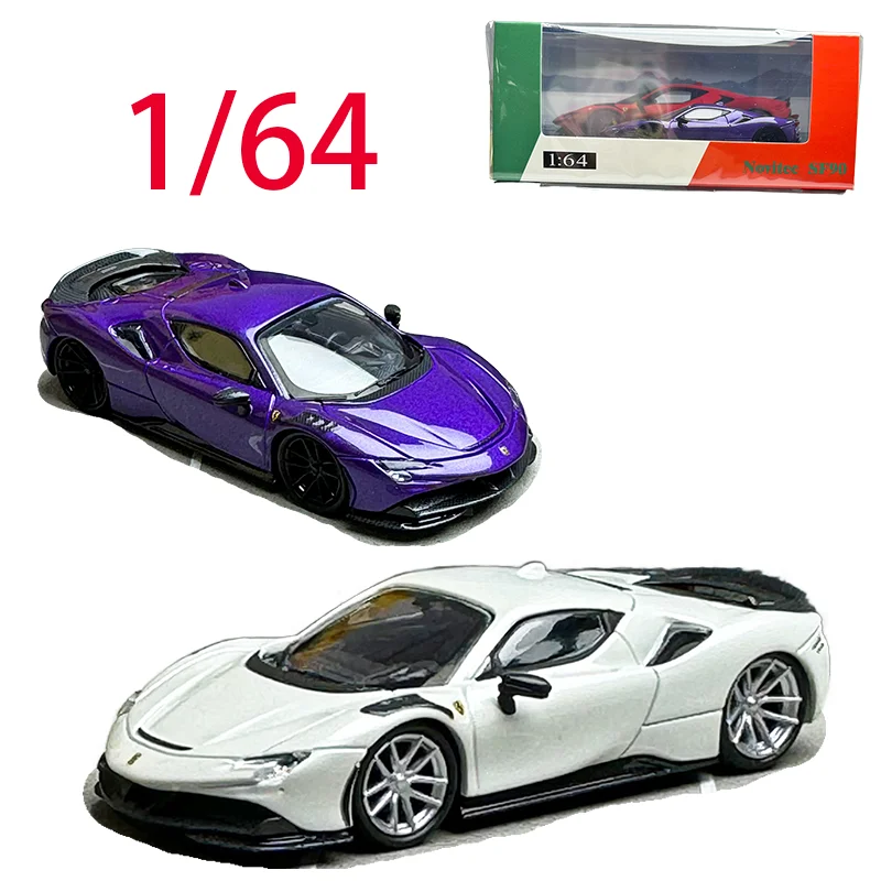 

Изысканная модель литья под давлением, масштаб 1/64, модель автомобиля из сплава Ferrari Novitec SF90, гоночный автомобиль, игровые транспортные средства, игрушки для мальчиков, оригинальная коробка