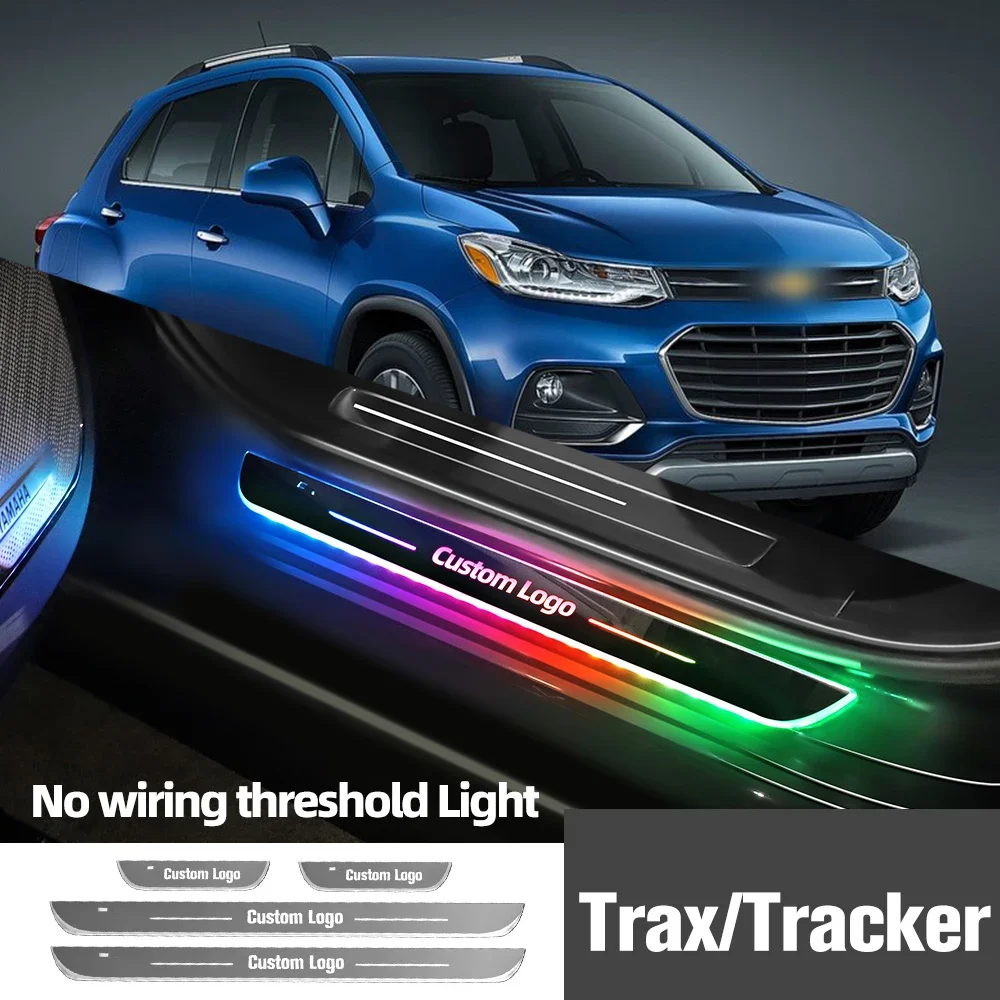 

For Chevrolet Trax Tracker 2012-2022 2018 2019 Car Door Sill Light Customized Logo LED Welcome Threshold Pedal Lamp Accessories