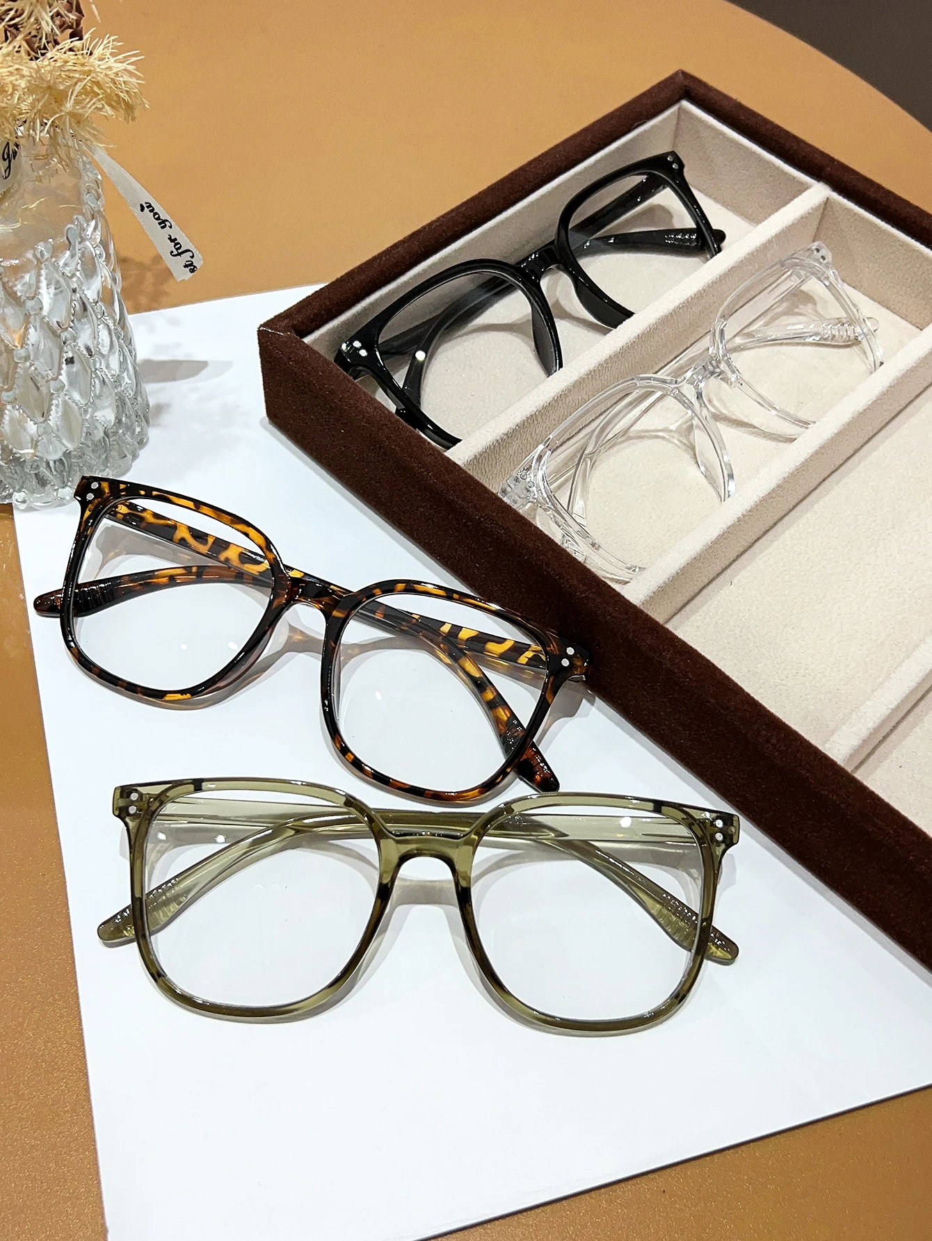 1 Stück/3 Stück/4 Stück/5 Stück/6 Stück europäische und amerikanische klassische beliebte Brillen-Set mit quadratischem Rahmen, Herren- und Damenmode-Brille – Detail 13
