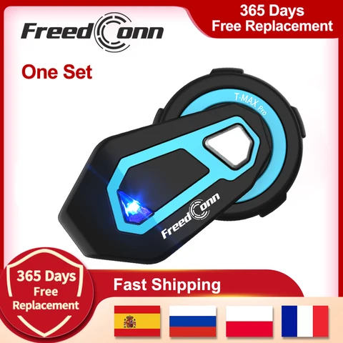 Гарнитура Freedconn Bluetooth Для Мотоциклов С Функцией Групповой Связи, Водонепроницаемая