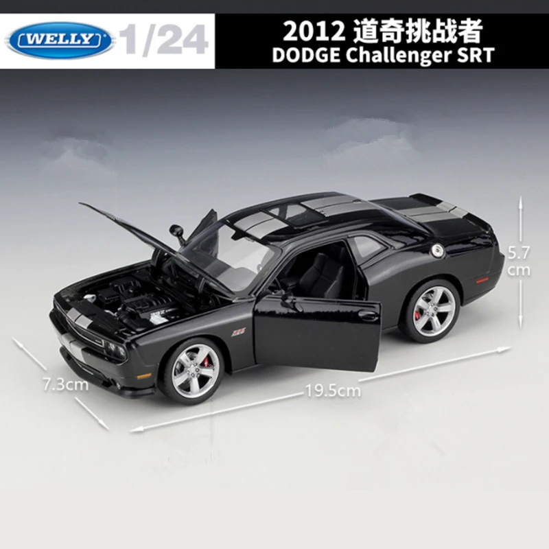 WELLY 1:24 2012 DODGE Challenger SRT Alloy Sports Car Model Diecast Metal Toy Racing Muscle Car Model Collection Childrens Gifts