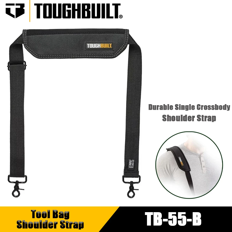 

TOUGHBUILT TB-55-B Durable Single Crossbody Tool Bag Shoulder Strap Portable Toolkit Shoulder Strap Hand Tool Accessories