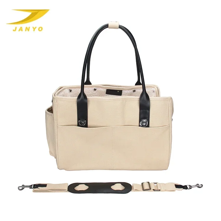 High quality Multi-Function Lightweight comfortable Breathable canvas dog tote bags pet carrier