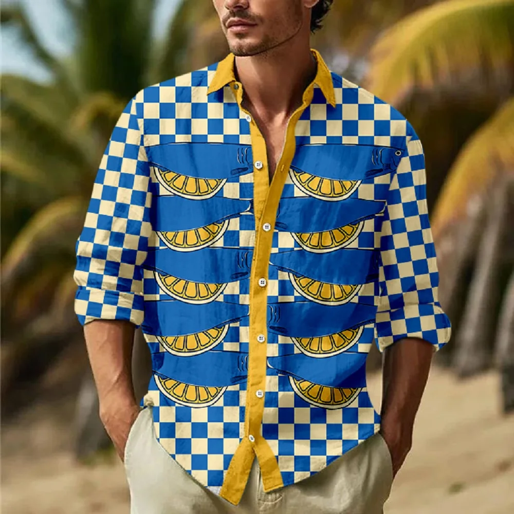 

Hawaiian Men's Vocation Lapel Camisa Oversized Long Sleeve Shirts Flower 3d Print Fashion Men Women Beach Long Sleeve Blouse
