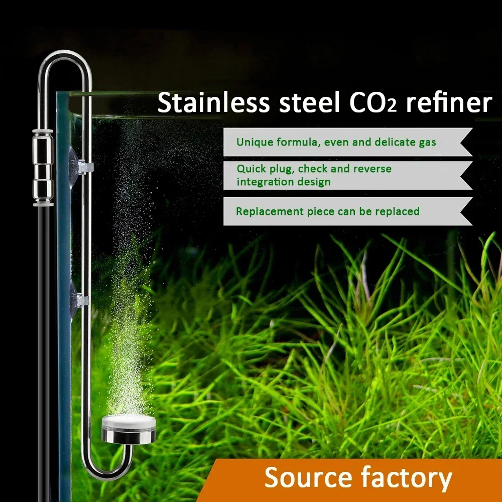 Fish Tank CO2 Diffuser 304 Stainless Steel Material Atomizer Refiner Using Special for Aquarium Aquatic Plant Growth Accessory