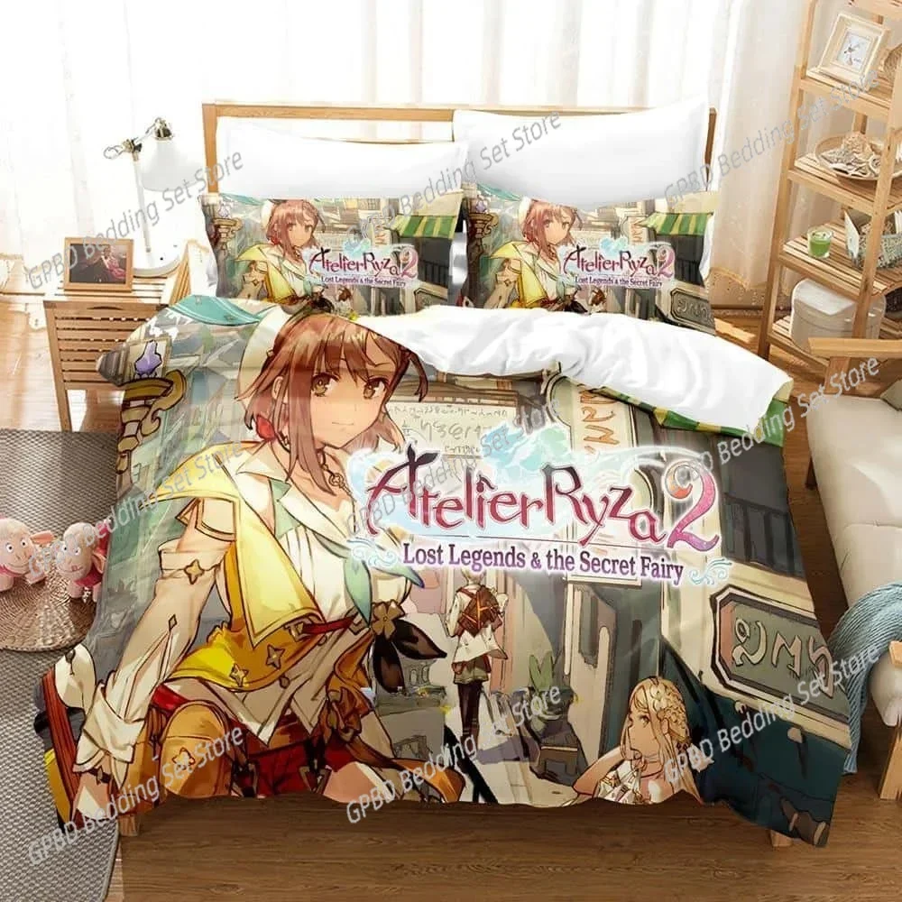 

Atelier Ryza 2 Lost Legends & the Secret Fairy 3D NEW Duvet Cover Pillowcase Bedding Set Adult Girl Bedroom Single Double Large