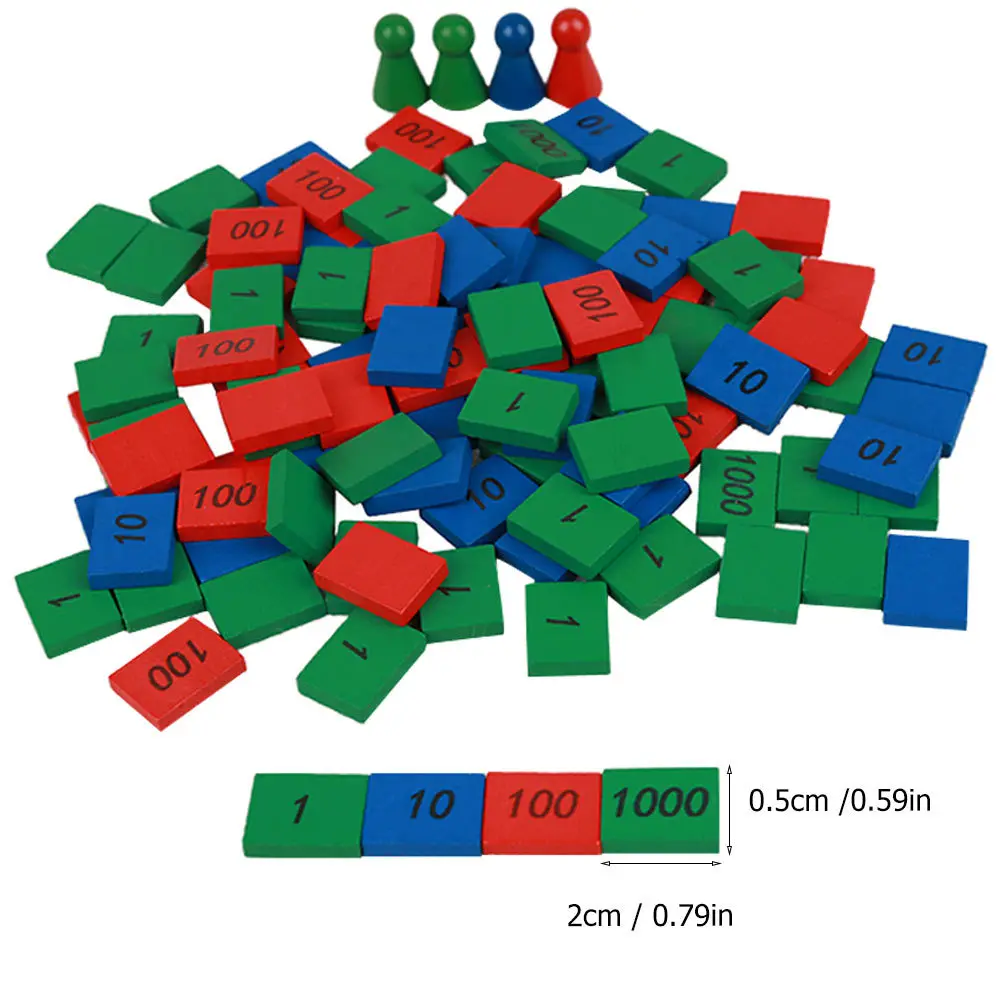 مجموعة واحدة من الوسائل التعليمية الخشبية للرياضيات أداة تعليمية متينة للأطفال هدية ألعاب أطفال محمولة خفيفة الوزن للفتيات #6