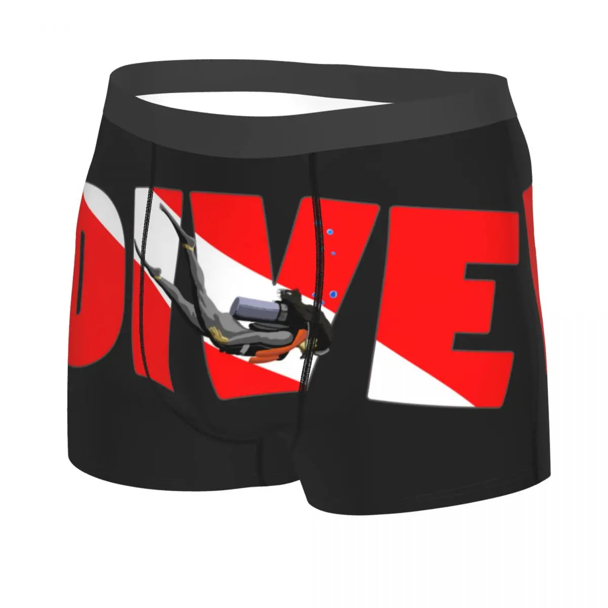 Scuba Dive Flag And Diver Boxer Shorts For Homme 3D Printed Diving Lover Underwear Panties Briefs Soft Underpants