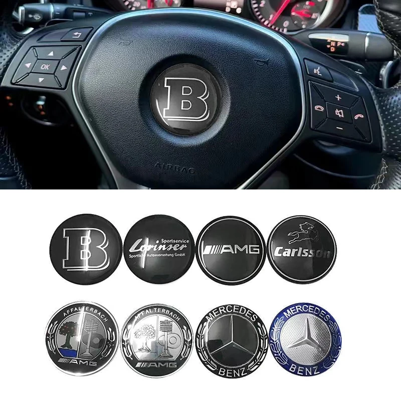 1PCs Steering Wheel Badge Emblem Decorative Sticker For Mercedes Benz S320 W164 W205 W204 W168 C180 E320 A200 CLA CLK CLS ML